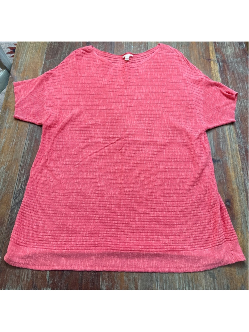 Eileen Fisher Coral Short Sleeve Tee Women Large